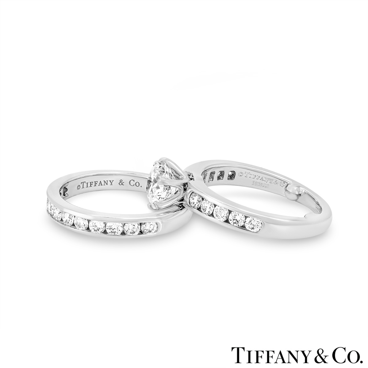 Tiffany & Co. Platinum Diamond Bridal Set 1.03ct H/VS1